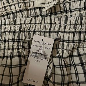 Aerie cropped black and white striped shirt L new with tags